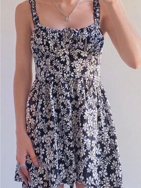 Urban Outfitters Black Floral Daisy Romper